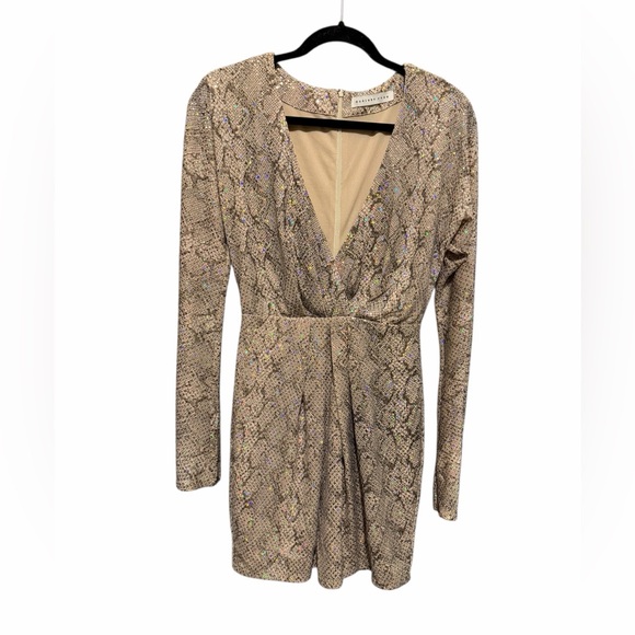 Endless Rose Sparkle Snakeskin Print Long Sleeve Minidress - NWOT - Picture 2 of 4